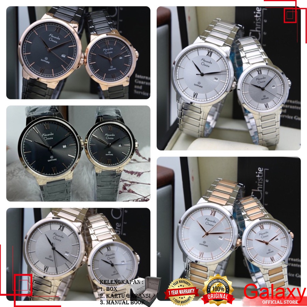 ALEXANDRE CHRISTIE COUPLE ORIGINAL JAM TANGAN ALEXANDRE CHRISTIE COUPLE JAM ALEXANDRE CHRISTIE AC AL