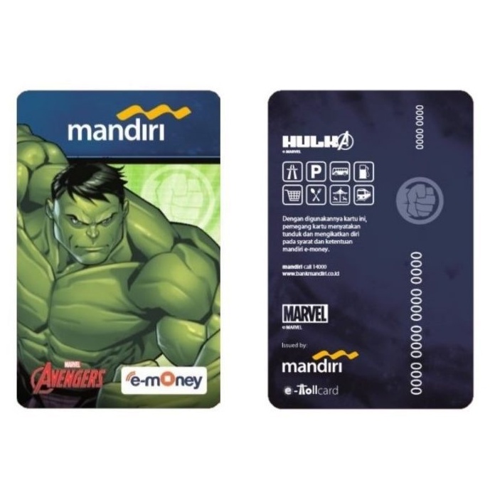 Mandiri eMoney Avengers - Hulk ORI /Like eTOLL Tapcash Flazz or Brizzi