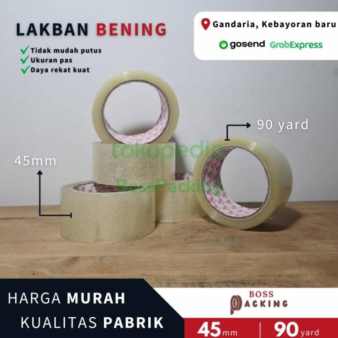 

Lakban Bening 45mm x 90 yard 1 dus isi 72 ROLL