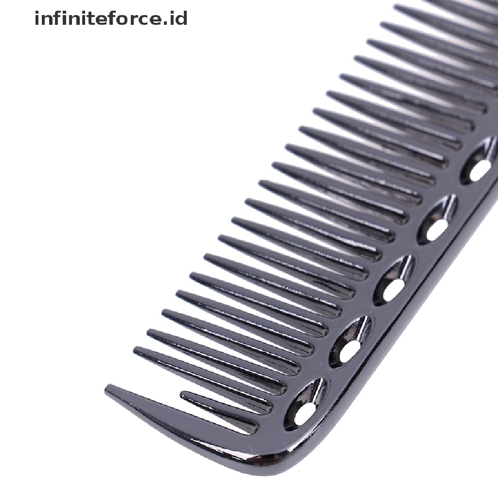 (Infiniteforce.Id) Sisir Anti Statis Bahan Aluminum Metal Untuk Salon / Barber