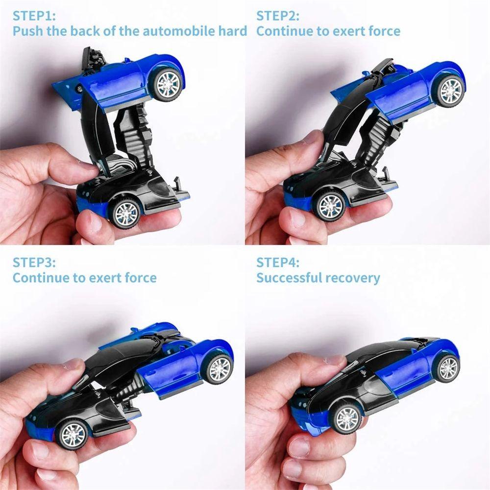 REBUY Rebuy Deformation Car Toys Creative Kid Toy One-key Deformation Kid Toy Otomatis Transform Xmas Hadiah Mainan Kendaraan