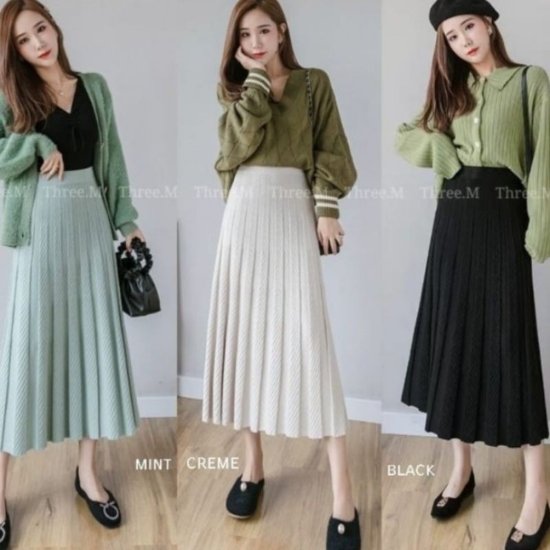 MDLV ~ BM 1911 KNIT SKIRT // ROK RAJUT// FASHION IMPORT WANITA