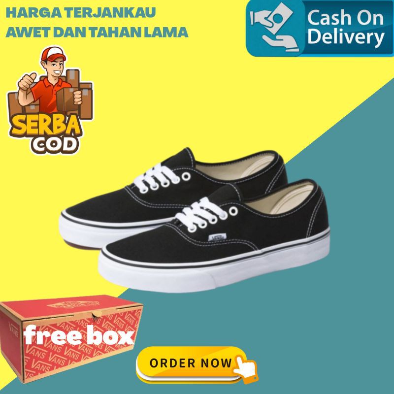 SEPATU VANS AUTHENTIC CLASIC BLACK WHITE OG PREMIUM SEPATU PRIA VANS AUTHENTIC UNISEX VANS PRIA