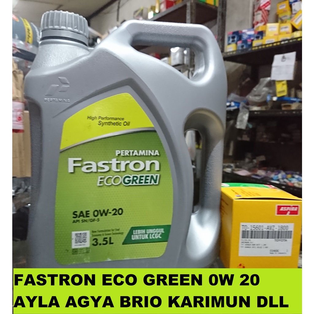 PAKET OLI Mobil LCGC + FILTER FASTRON TECHNO ECO Green SAE 0W 20 Ayla Agya Datsun Karimun Brio Calya