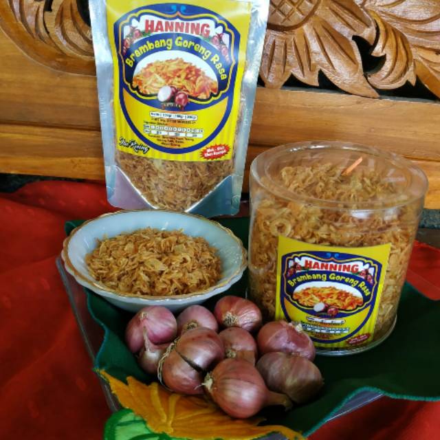 

Brambang goreng, keripik paru, srundeng brambang, sambel pecel