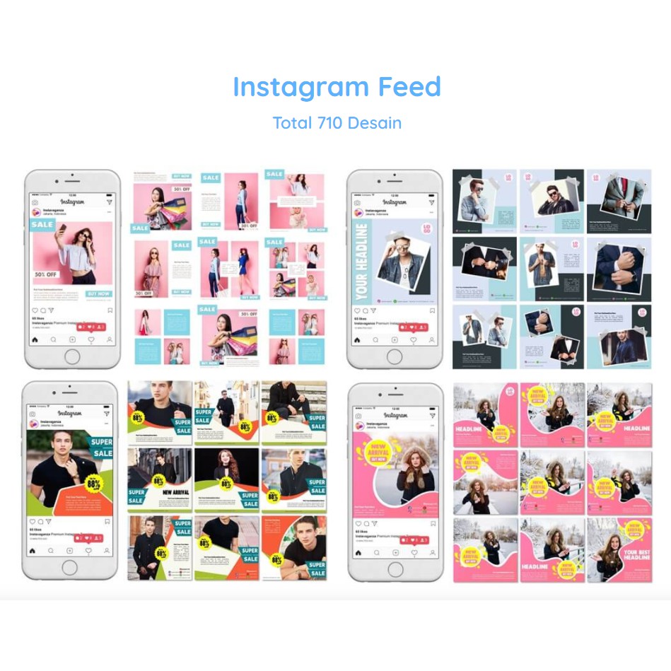 1000 Desain Template Instagram Feed Story Template Carousel Template Grid Instagram Powerpoint