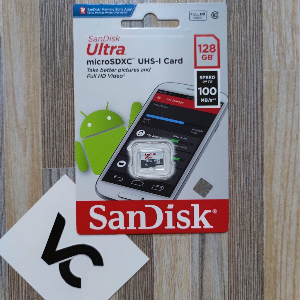 MicroSD SanDisk Ultra 128GB Memory Card 128 GB Class 10 Micro SD 100MBPS MicroSDXC Kartu Memori Card