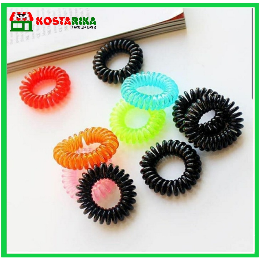 KUNCIRAN RAMBUT SPIRAL WARNA WARNI / IKAT RAMBUT SPIRAL