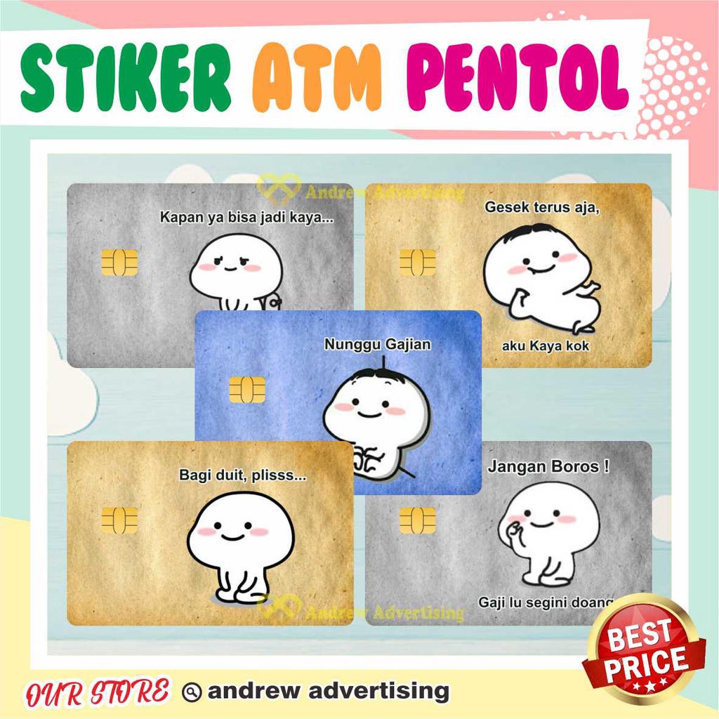 PENTOL QUBY Stiker ATM | Garskin / Stiker Kartu ATM / Debit / Credit / Emoney / Flazz