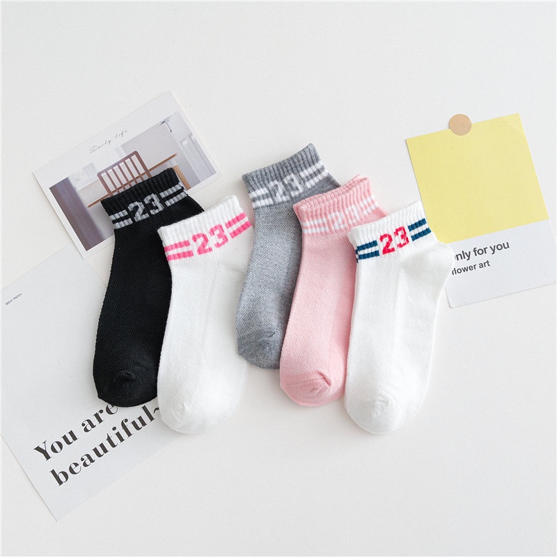 MURMURE.ID | 5PCS KAOS KAKI WANITA IMPORT ALA KOREA ISI 5 PCS ANKLE SOCK 5IN1 CS031-8
