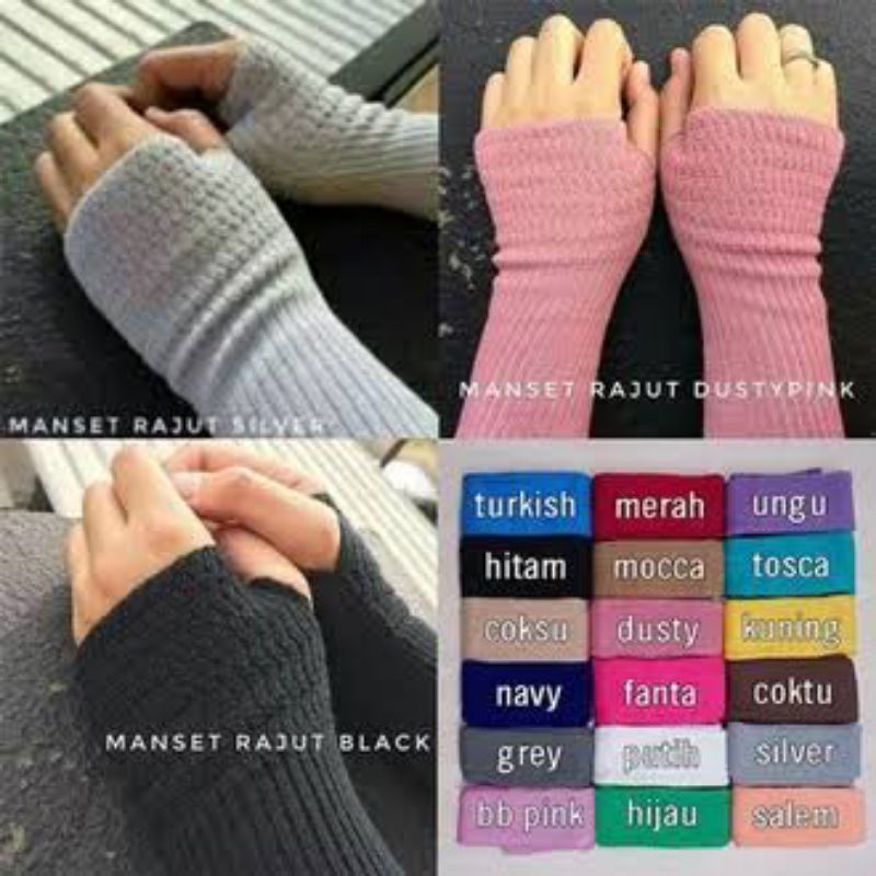 manset tangan rajut panjang/ handsock tangan rajut 36-40cm