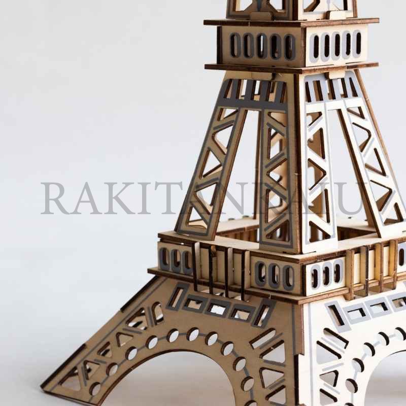 Puzzle Edukasi Rakitan Kaiu model menara eiffel