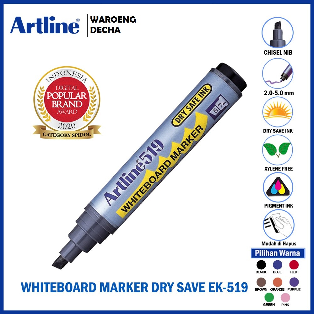 

Spidol Papan Tulis Artline 519 W/B Marker (dry safe) EK-519
