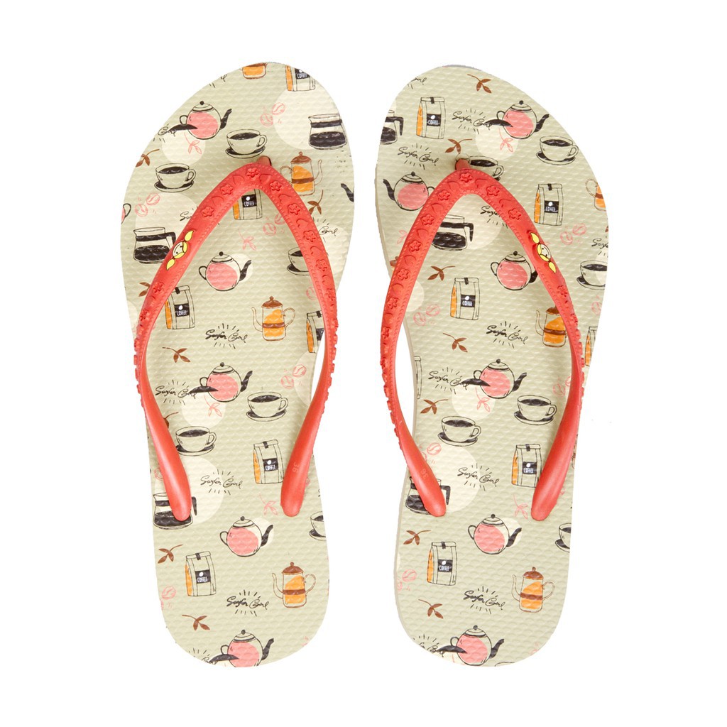 Surfer Girl Coffee Time Teen Sandal Cream