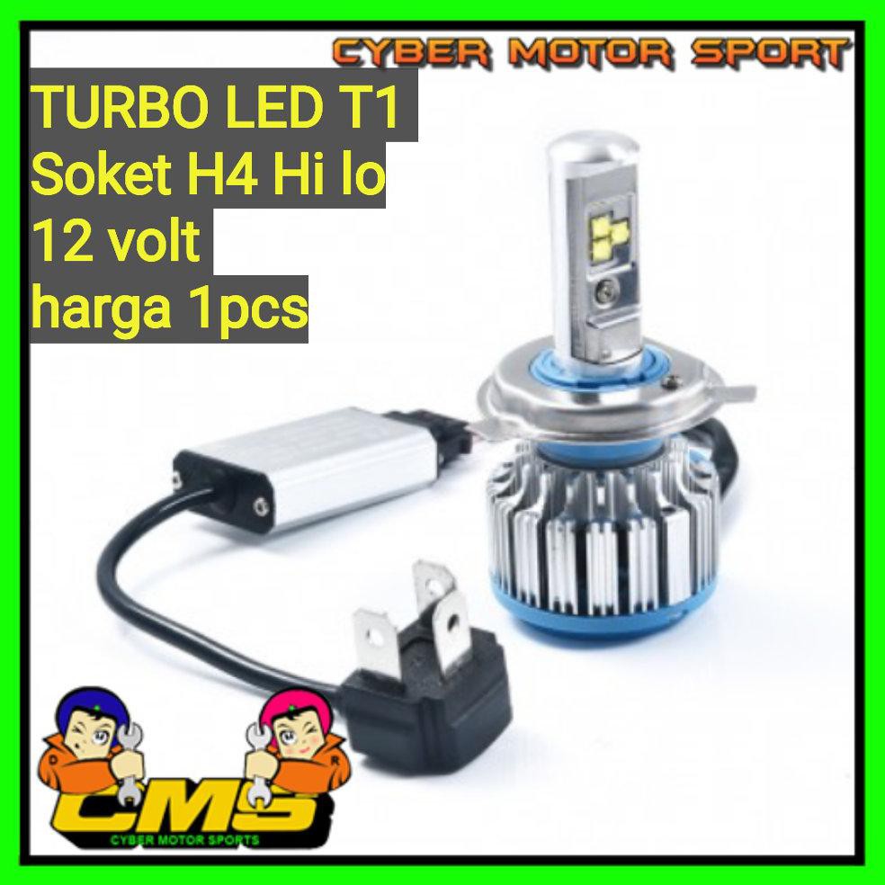 E0919 Turbo Led T1 Type H4 Hi Lo. Lampu Utama Mobil H4 Turbo Led High Quality. Lampu Headlamp H4