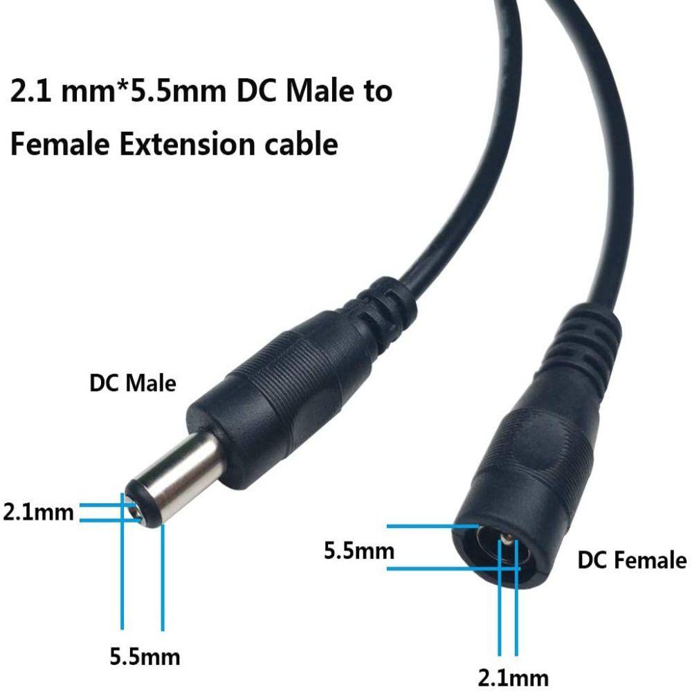 Nickolas1 Adaptor Kabel Ekstensi Power Supply Adapter Kamera Keamanan Aman Untuk CCTV DC 12V LED Strip Cable Untuk Router Kamera