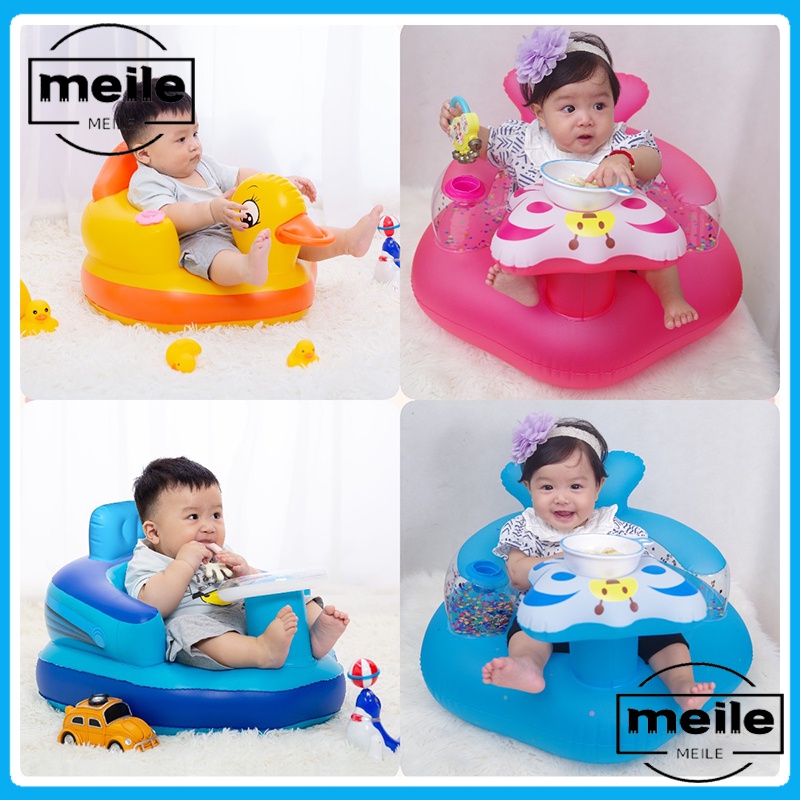 Kursi Sofa Tiup Tempat Duduk Bayi Balon Motif Binatang Infant Seat Kursi Sofa Tiup Ada Musik sofa angin termurah bebek,Tiup Baby Model Kursi bebek, sofa angin anak karakter, anak balita 1 2 3 5 tahun  untuk Belajar Duduk dan Makan