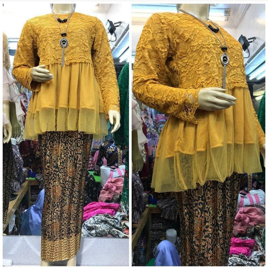 QIA&gt; set alsha kebaya - realpict kebaya modern - kebaya brukat alsha - pakaian wanita terlaris