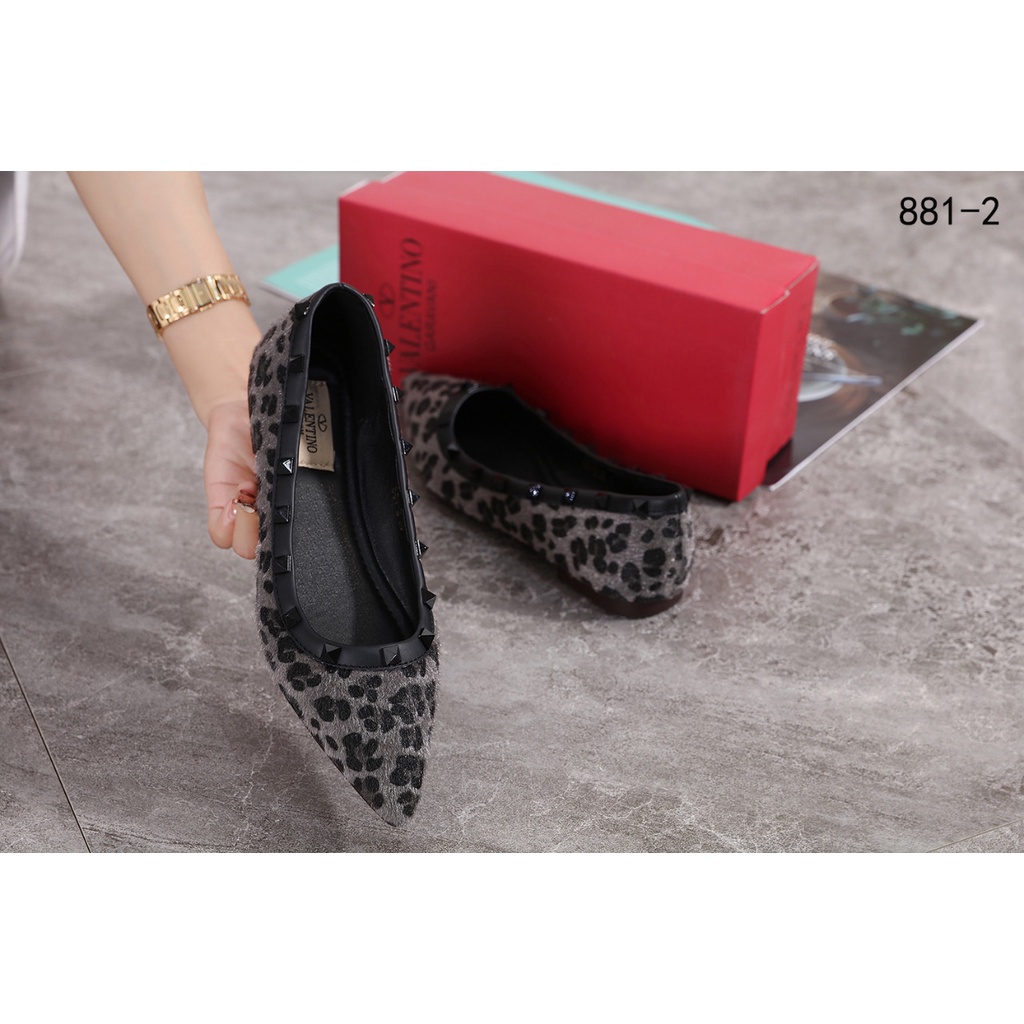 V Leopard Flat. Shoes #881-2