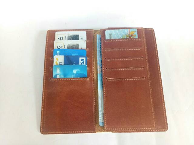 Dompet kulit sapi asli pria model panjang terbaru keren walet dompet panjang cowok laki coklat