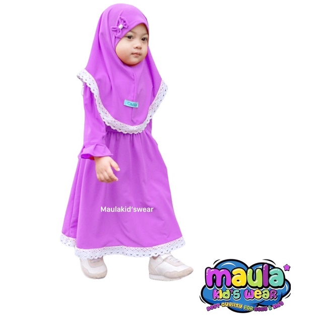 Gamis bayi newborn  - 18 bulan / Gamis anak perempuan  free jilbab murah / gamis pita Zahra murah