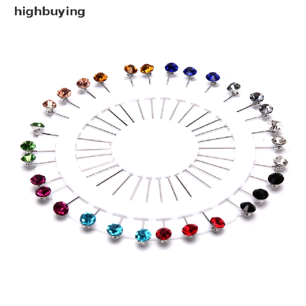 Hbid 30Pcs / Set Bros Pin Kristal Warna-Warni Untuk Membuat Dress / Hijab