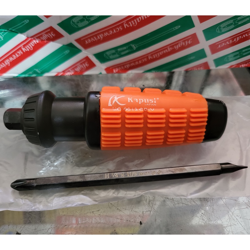 OBENG BOLAK BALIK 4 INCH MAGNET KAPUSI OBENG 6 mm X 100 mm KAPUSI