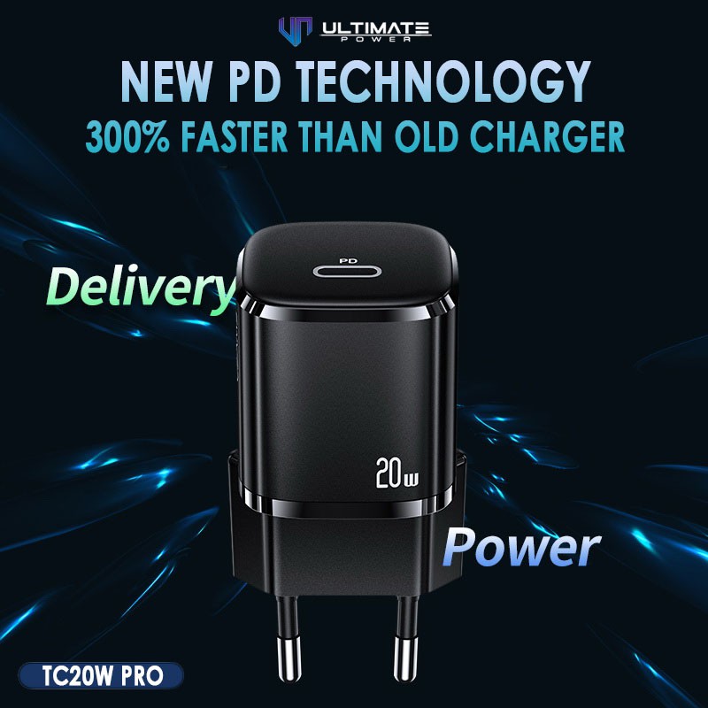 Adapter iPhone 12 Pro Max 20W PD Ultimate Super Mini 20W PD Fast Charging TC20W PRO