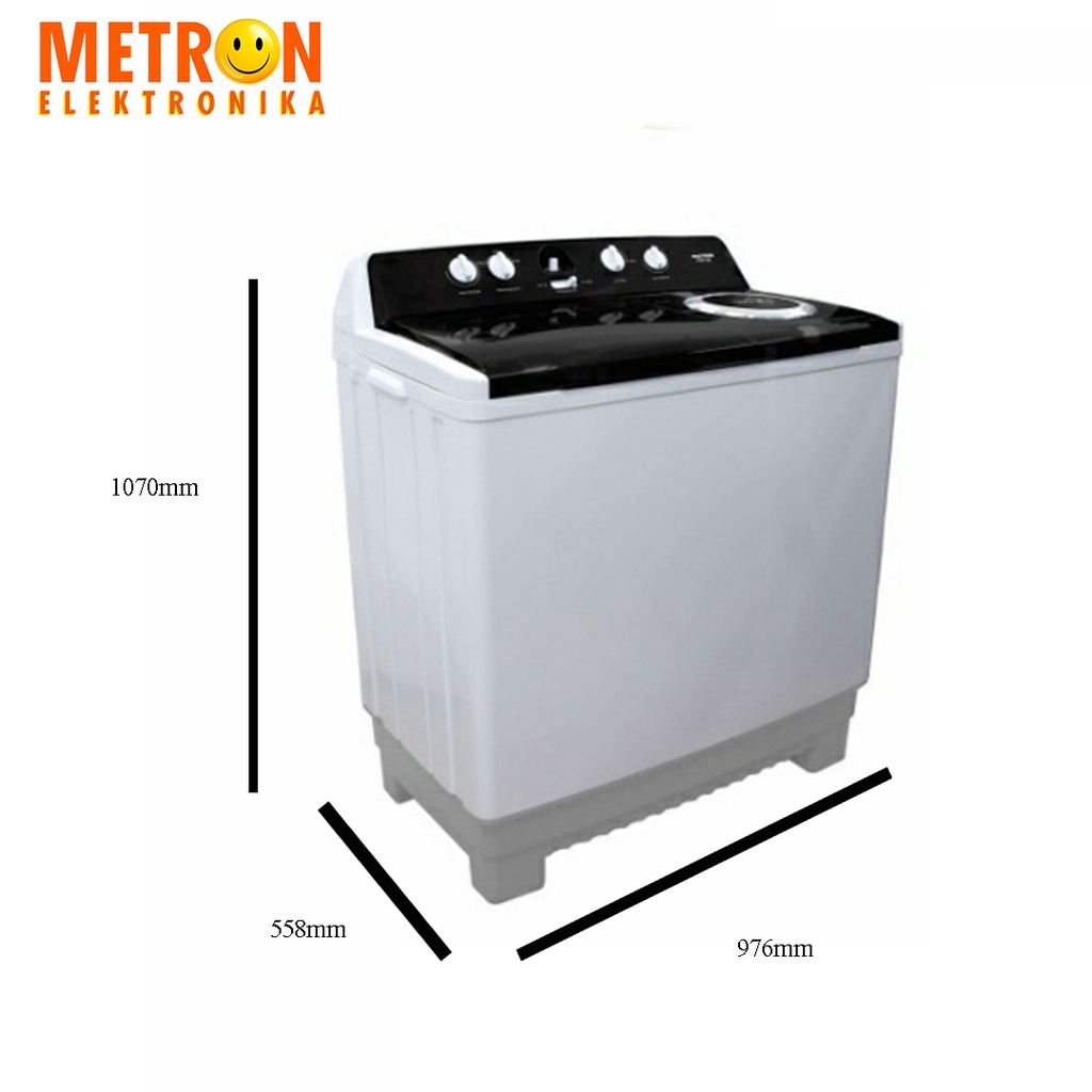 POLYTRON PWM 1402 X BLACK MESIN CUCI SEMI AUTO 14 KG / PWM1402X