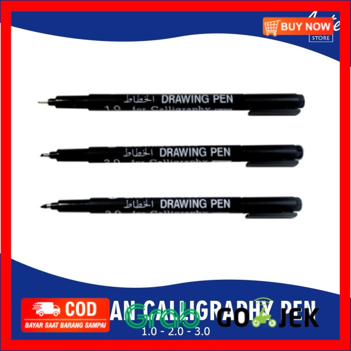 

(BISA COD) Pena Kaligrafi Snowman Calligraphy Pen Set isi 3 pcs