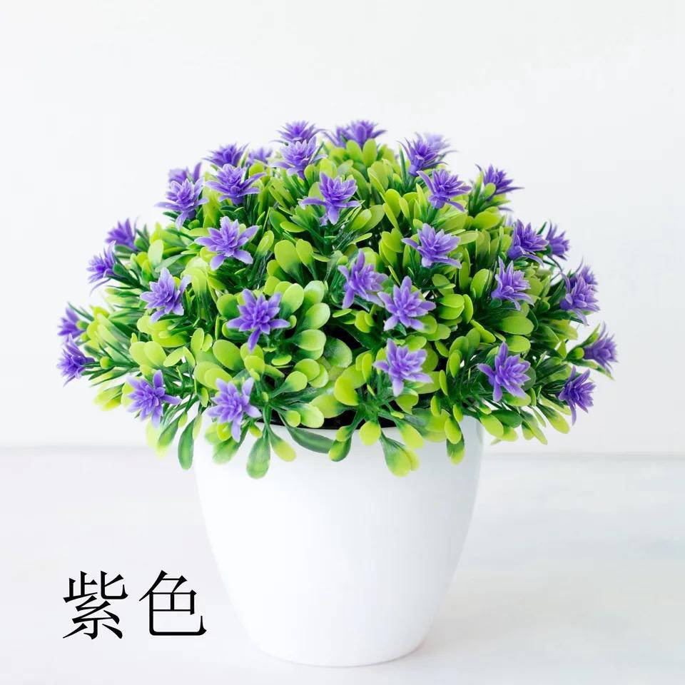 COD / TF11 POT TANAMAN  BUNGA HIAS BUNGA DEKORASI RUANGAN BUNGA PLASTIK HIAS P2078-BIRU