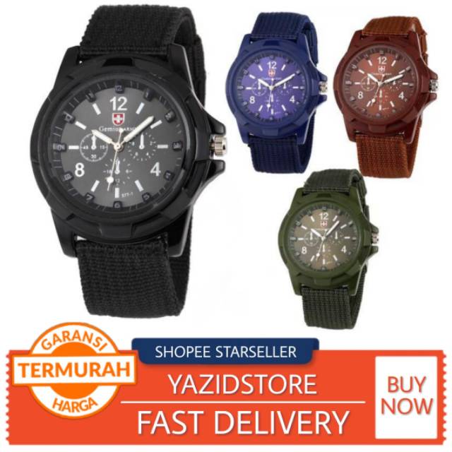 Jam Tangan Pria Gemius Army Racing Force Militer Sport Mens Fabric Band Tonton