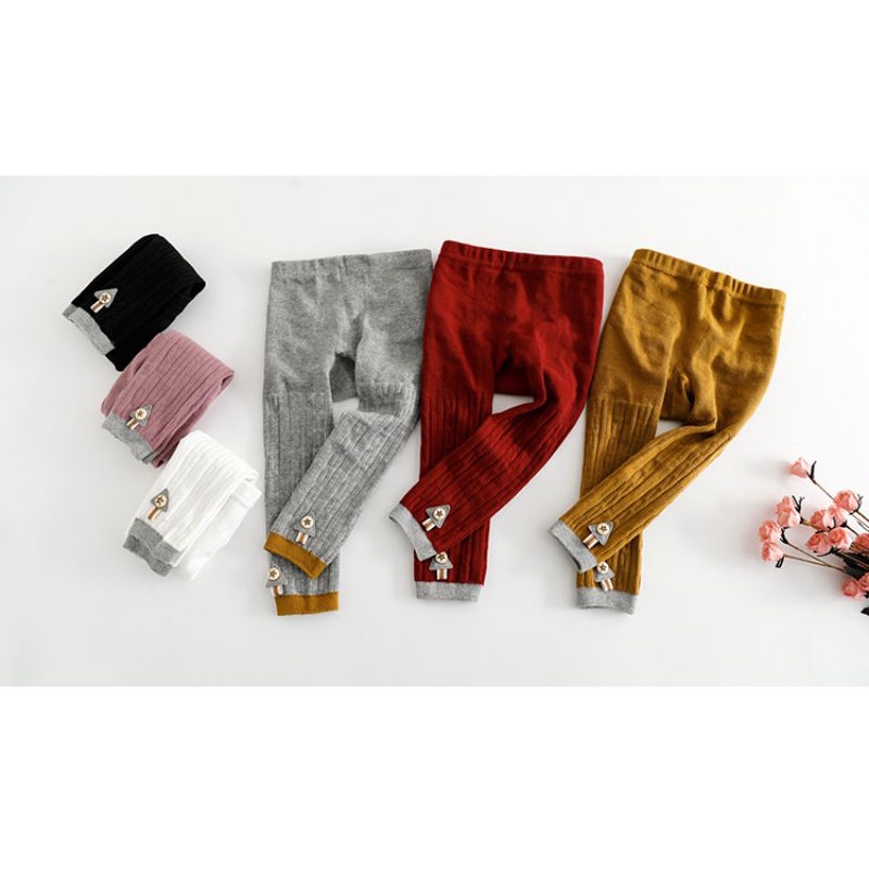 Legging bayi 0-1 tahun model list bawah kancing fashion celana baby girl perempuan import