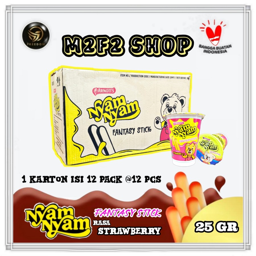 

Nyam Nyam Fantasy Stick Strawberry | Stroberi - 25 gr (Kemasan Karton)