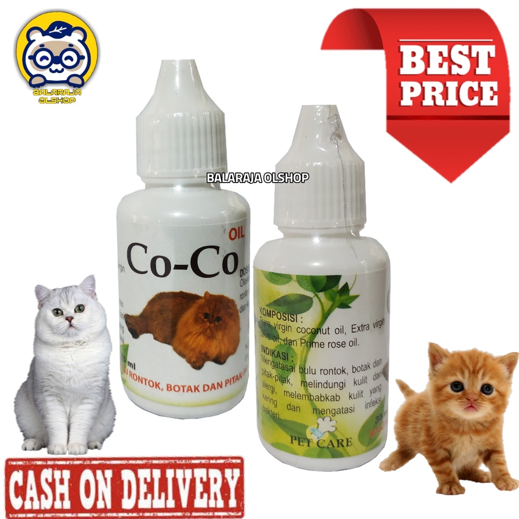 VITAMIN KUCING BULU RONTOK OBAT PENUMBUH BULU KUCING DEWASA &amp; KITTEN - COCO OIL