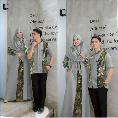 Pcs Cp Couple Aruna Batik Pasangan Kemeja Cowo Dan Gamis Laxy Cewe 4warna