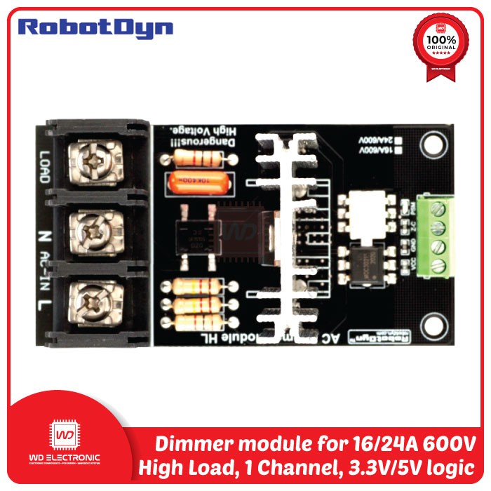 RobotDyn Dimmer Module HL 1 Channel 3.3V 5V logic 16A 600V 24A 600V