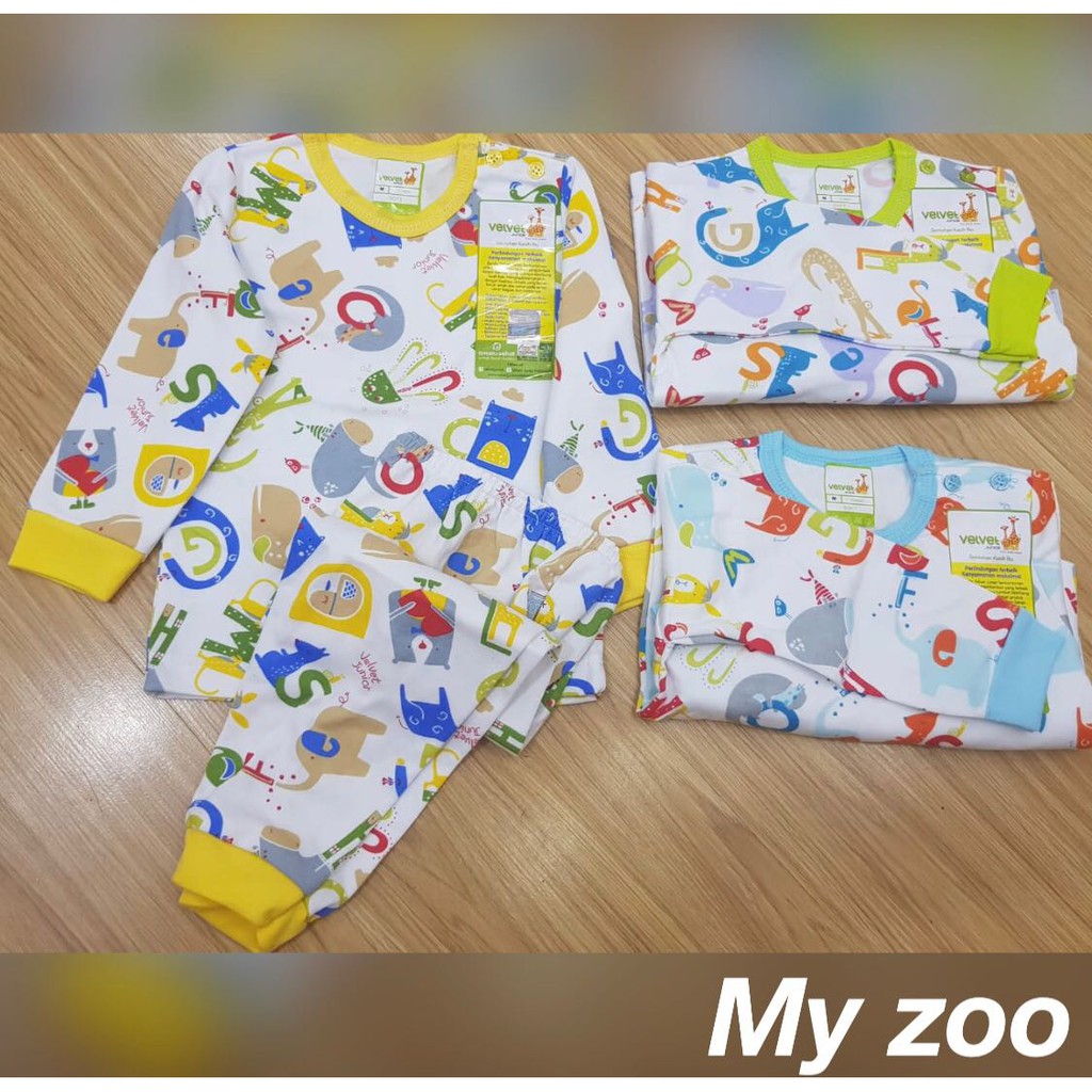 Setelan Baju  Tidur  Piyama Panjang  Velvet  Junior  SML LB LL 