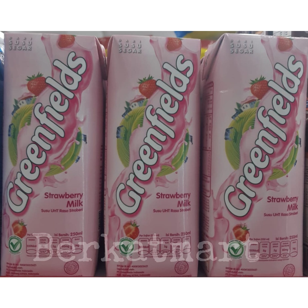 SUSU GREENFIELDS UHT MILK 250ML - STRAWBERRY STROBERI