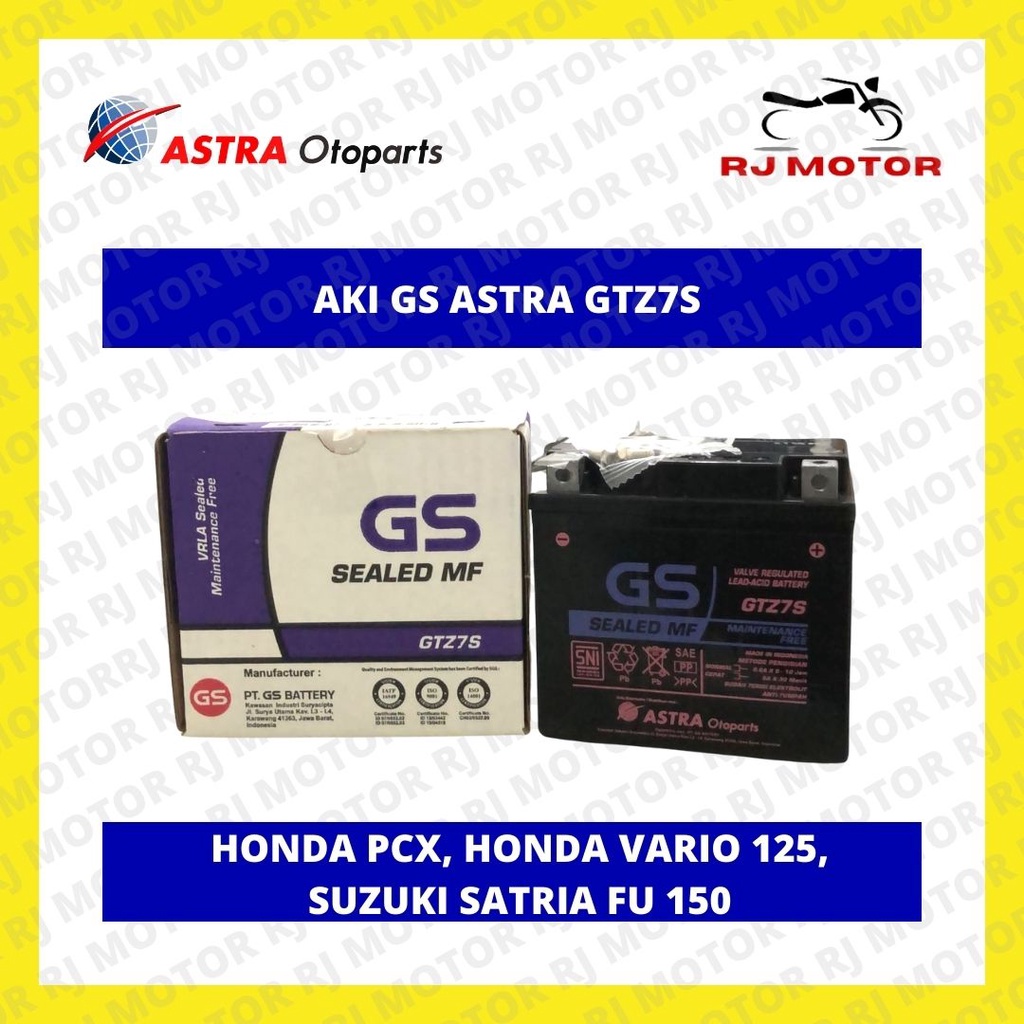 AKI MOTOR GS ASTRA GTZ7S AKI KERING HONDA PCX VARIO 125 ASLI ASTRA