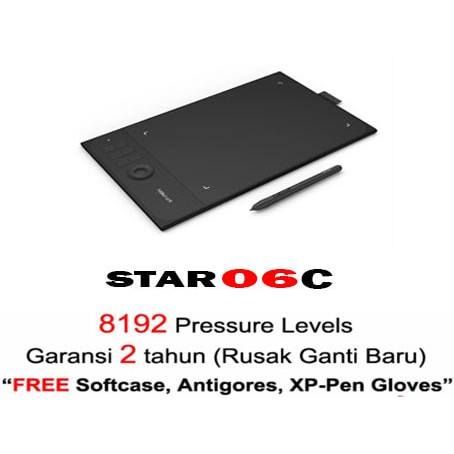 XP Pen Star 06C XP pen star 06 C garansi 2 tahun bonus lengkap