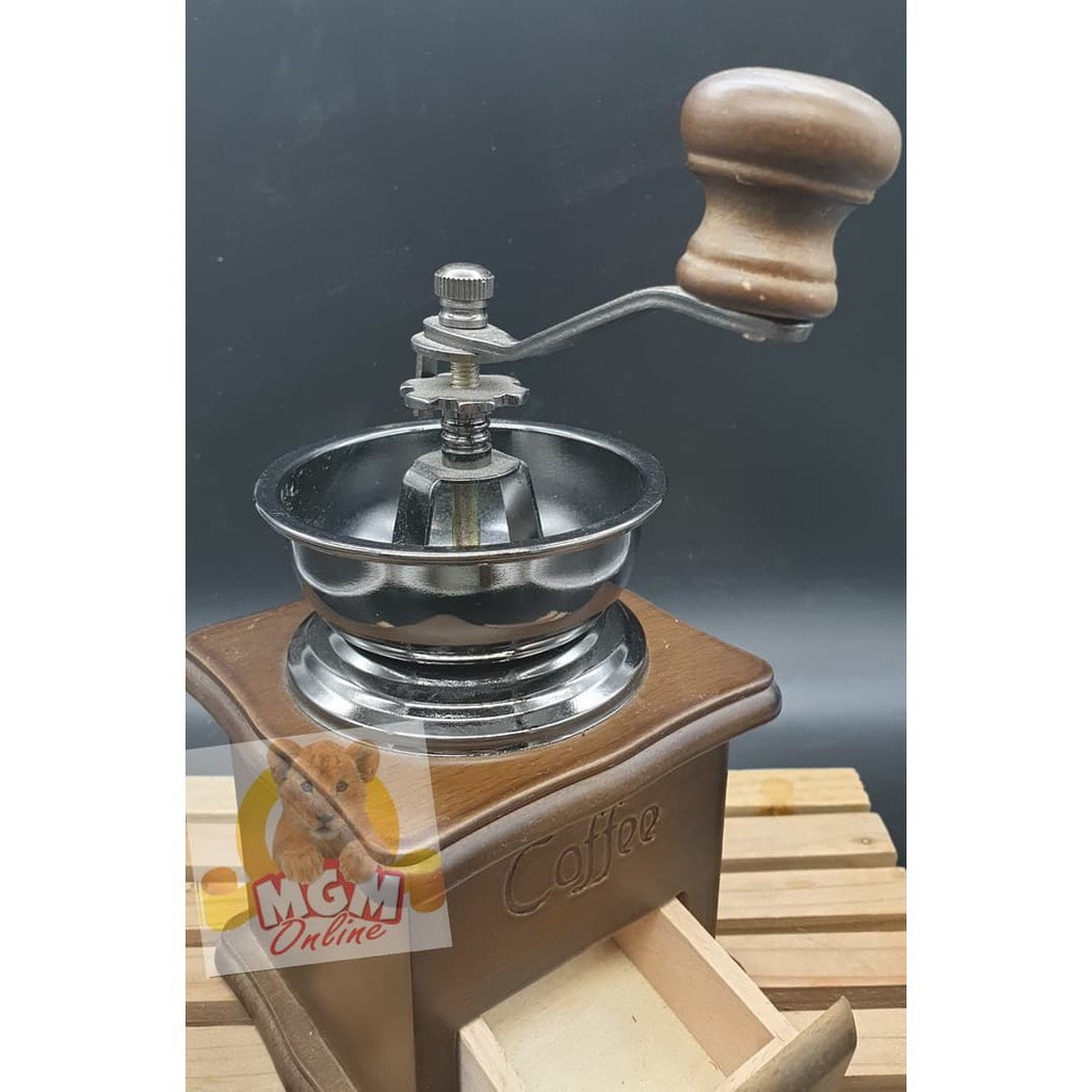 Gilingan Kopi manual / Manual Coffee Grinder Kayu Medium 10CMx10CM