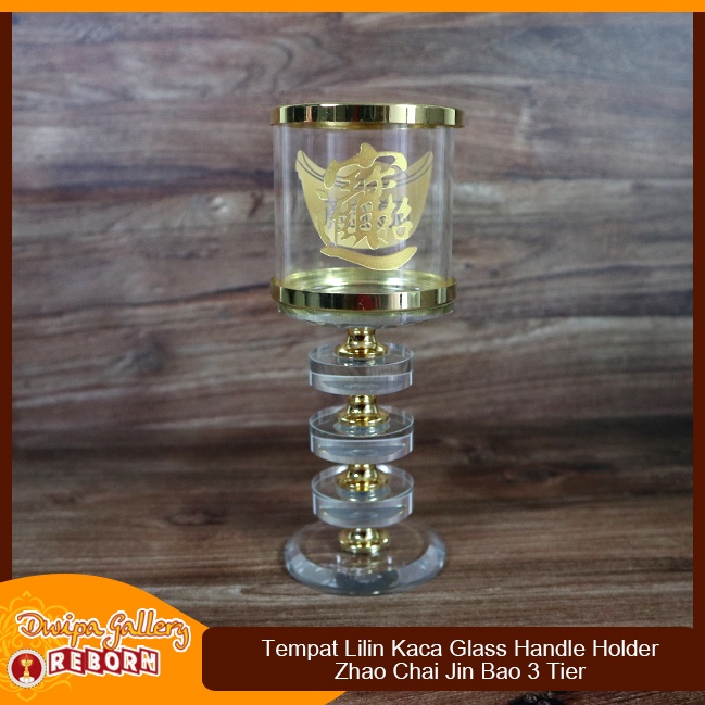 Tempat Lilin Candle Holder Glass Kaca Zhao Chai Jin Bao 3 tier