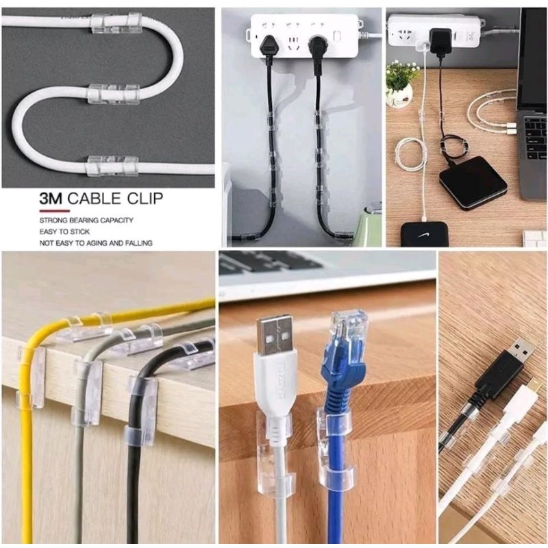 KLIP PENGIKAT KABEL TEMPEL MULTIFUNGSI CABLE CLIP ORGANIZER