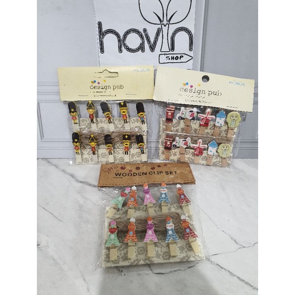 JEPITAN KAYU FOTO/WOODEN CLIP/PHOTO KLIP-Paris London