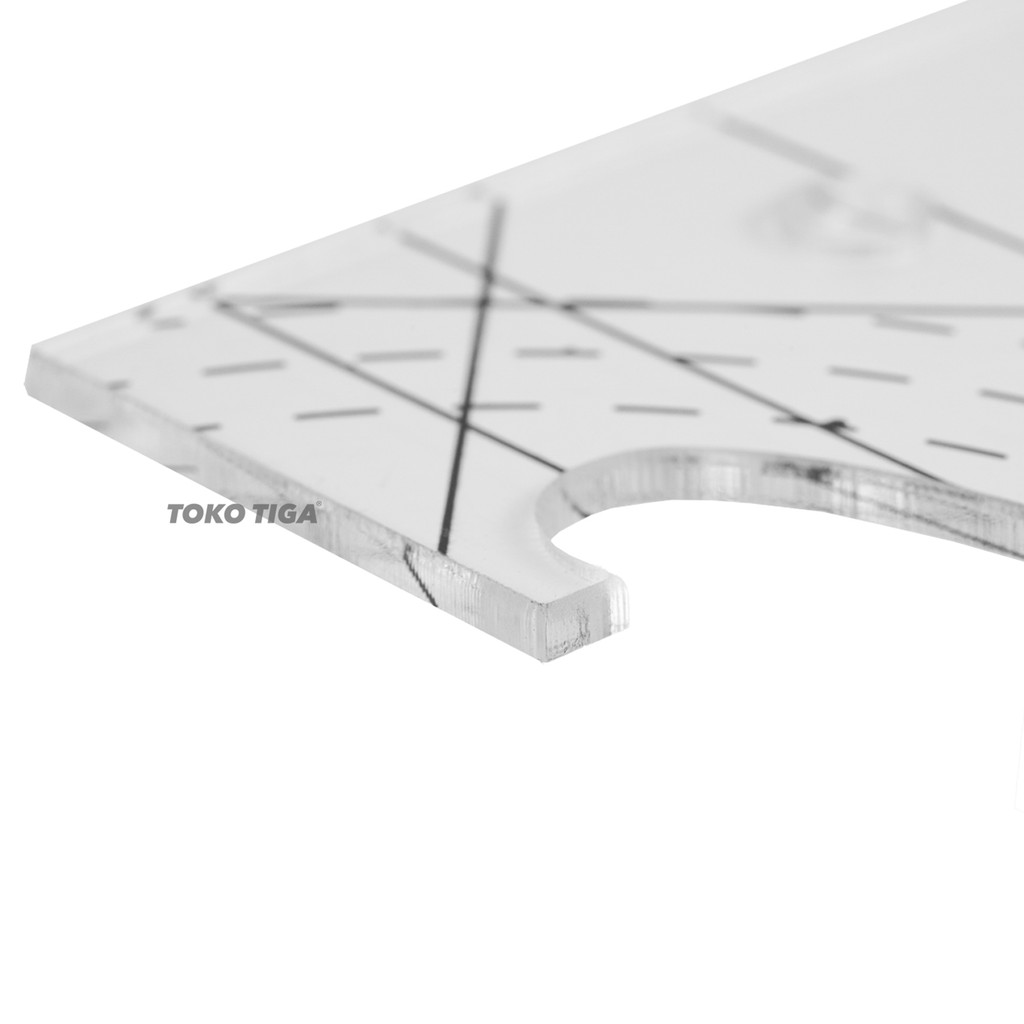 Penggaris / Quilting Template Model Wave Gelombang Isi 3 Pcs (QTSKEW3)