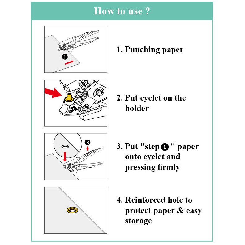 Pembolong Kertas 1 Lubang/eyelet Punch/ Alat Pembolong MIKA/KARTON Kw Trio 9718