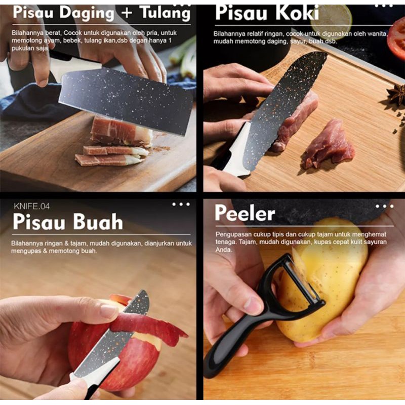 PISAU DAPUR SET 5 PCS BATU MAIFAN