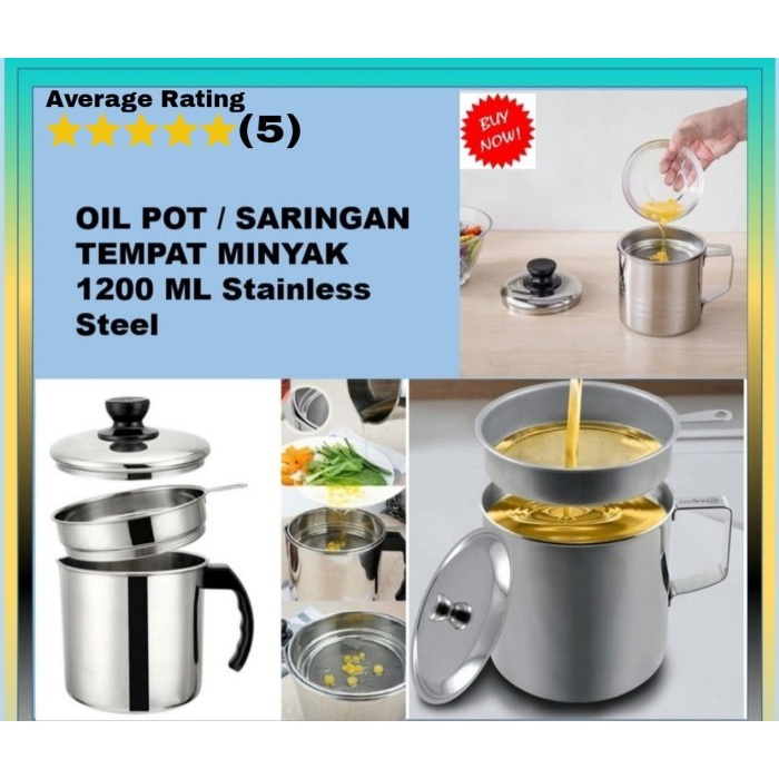 [CEV] Oil Pot Tempat Wadah Saringan Minyak 1.2 Liter