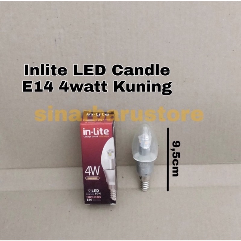Lampu LED Candle E14 Inlite 4 Watt Kuning